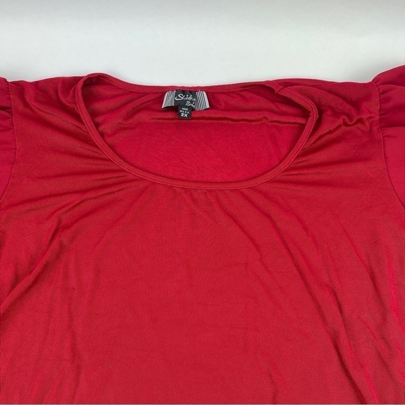 Slinky Brand Blouse Womens 2X Red Flare Sleeve - Picture 3 of 8
